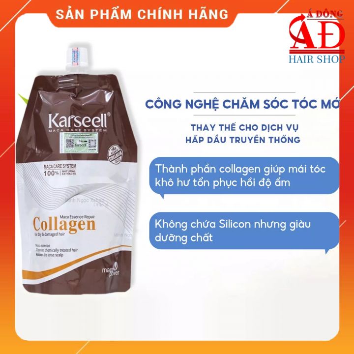 Dầu ủ xả tóc collagen karseell Maca chính hãng siêu mượt Ý 500ml (Túi)