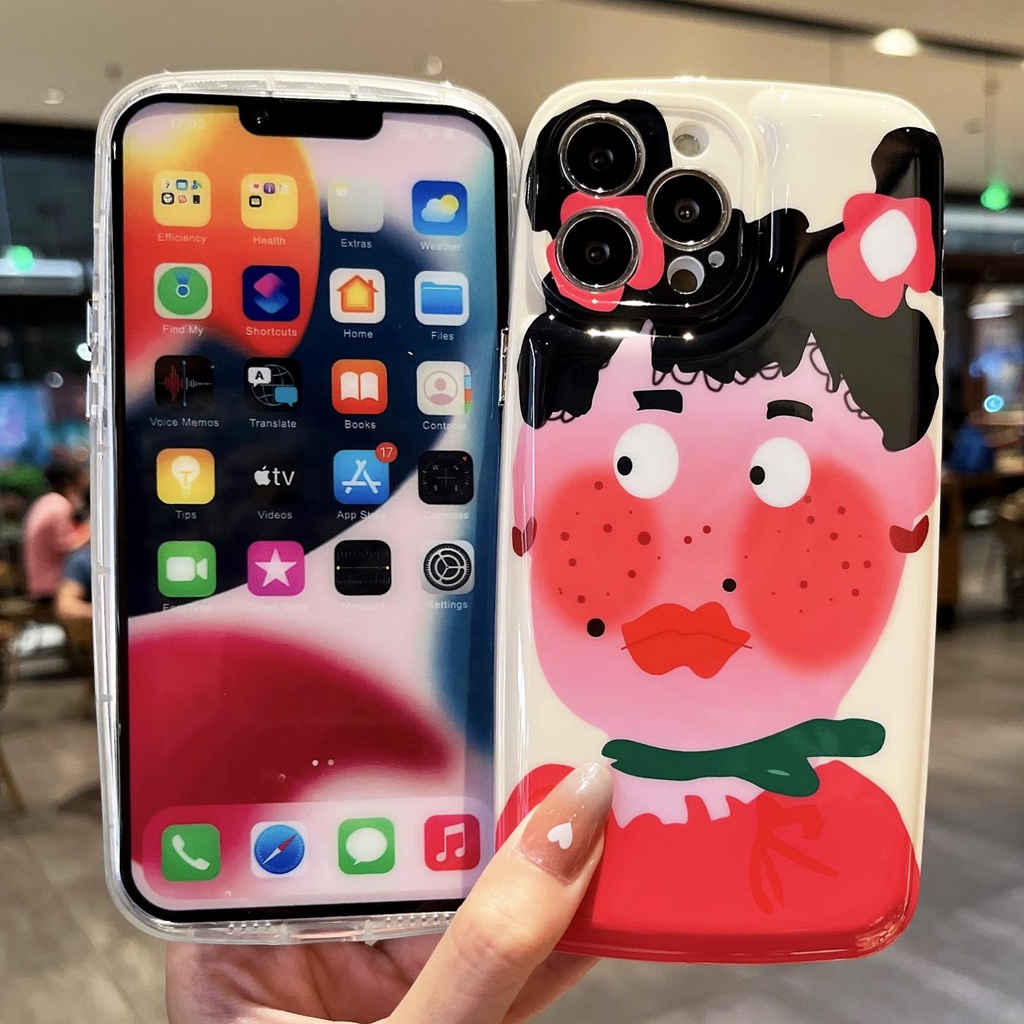 Ốp Điện Thoại TPU Mềm Có Túi Khí Bảo Vệ camera Chống Sốc Hình Cô Gái Hoạt Hình Cho iphone 12 11 13 Pro Max