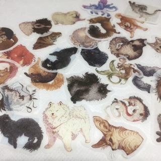 Sticker động vật giấy mờ dán trang trí scrapbook, planner,... size 3cm