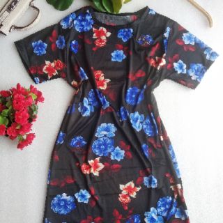 Đầm thun lạnh suông hoa