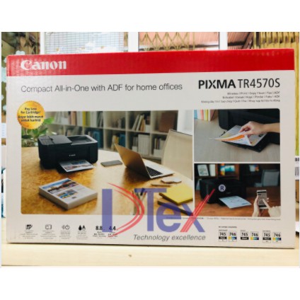 Máy in phun màu đa năng Canon PIXMA TR4570S, In, Scan, Copy, Fax - Hàng chính hãng