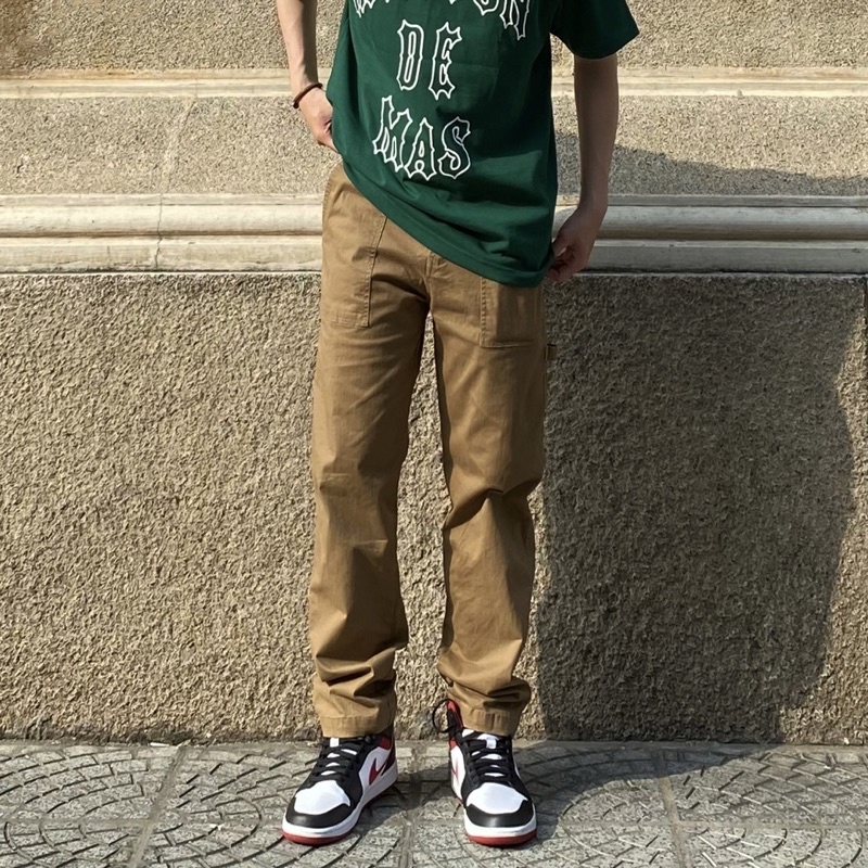 Quần slim khaki with pocket - Light Brown
