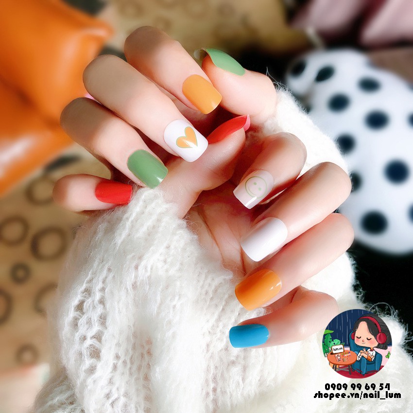 S58 [SALE 10K 20K 30K] Bộ Móng Giả 24 Chiếc Đủ Size - Sẵn Keo Và Dụng Cụ