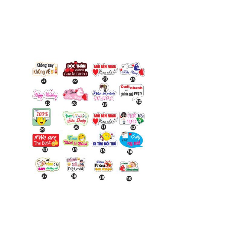 Combo 15 hashtag chụp ảnh cưới ( chọn mẫu theo yêu cầu)