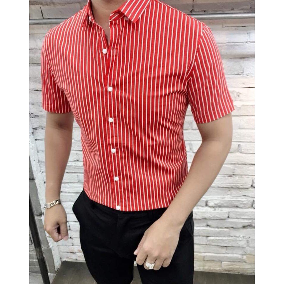 Áo Sơ Mi Kẻ Sọc Nam Tay Ngắn ANH DUY SHOP SMS12