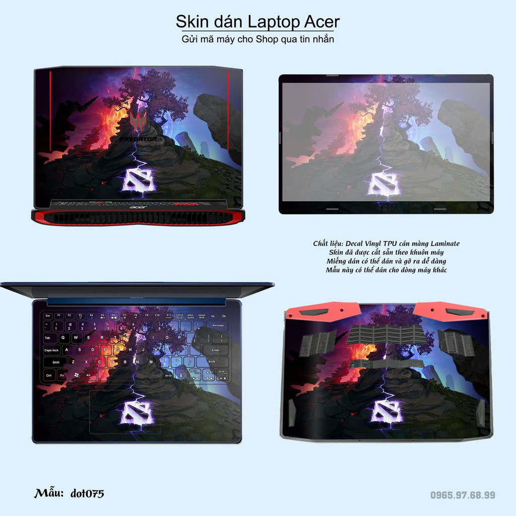 Skin dán Laptop Acer in hình Dota 2 nhiều mẫu 13 (inbox mã máy cho Shop)