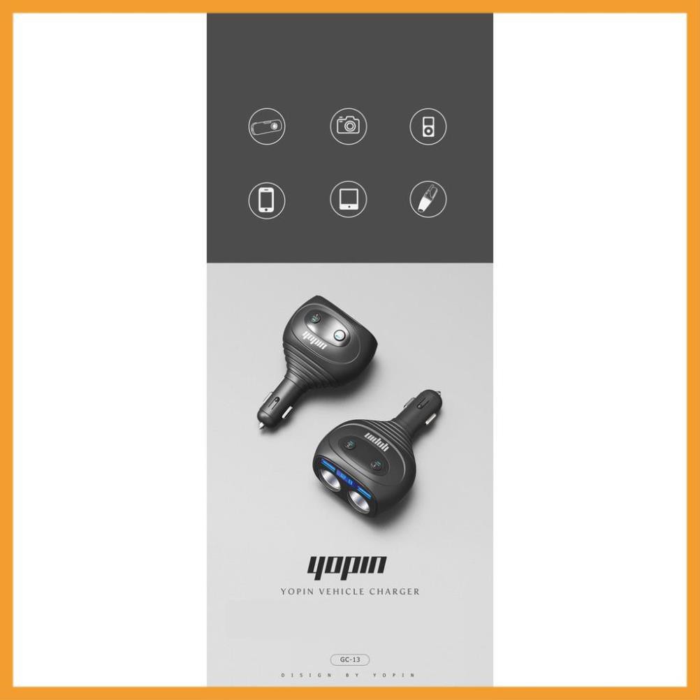 Tẩu sạc xe hơi xoay linh hoạt - Bộ chia Yopin chia 2 tẩu 2 USB 3.1A - Vạn Dặm Bình An