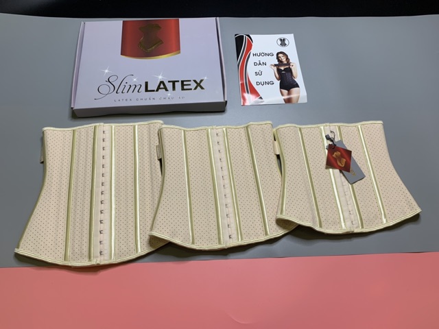 COMBO Đai Nịt Bụng SLIM LATEX THÔNG HƠI ( kèm thanh nới tăng size + miếng lót chống hằn ngứa + thước dây)