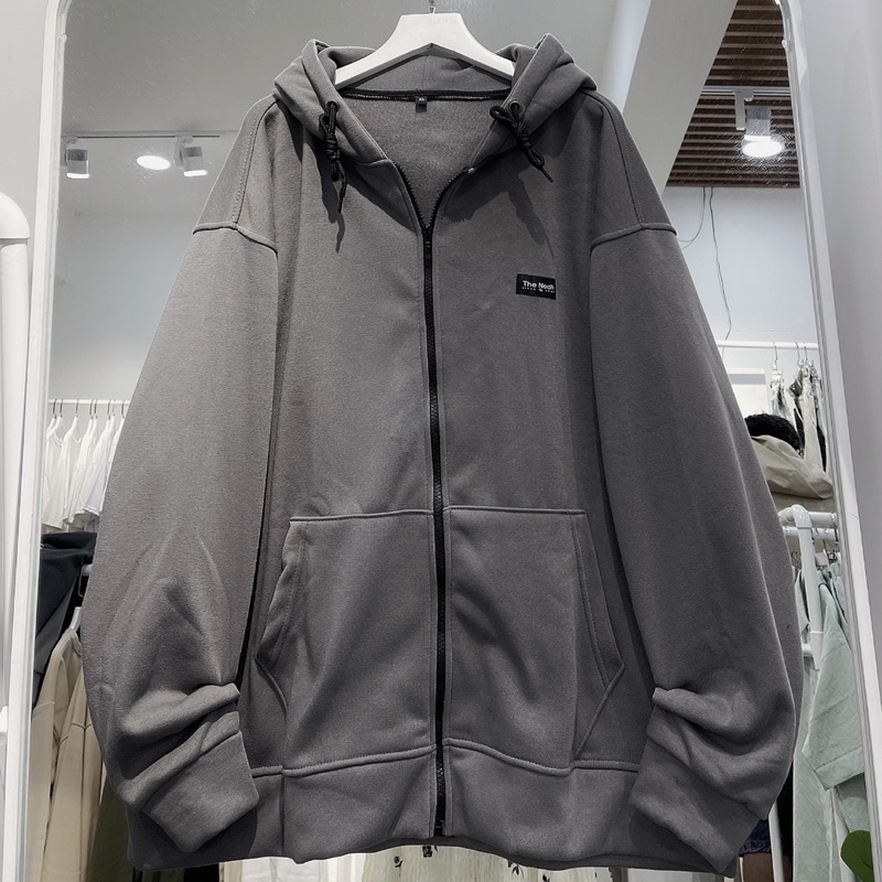 Áo khoác hoodie zip NOAZH có nón màu đen xám, vàng vải nỉ form rộng unisex nam nữ - SSSTore