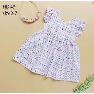 Đầm bé gái họa tiết bông nhí XINH XẮN- MẶC MÁT THOẢI MÁI