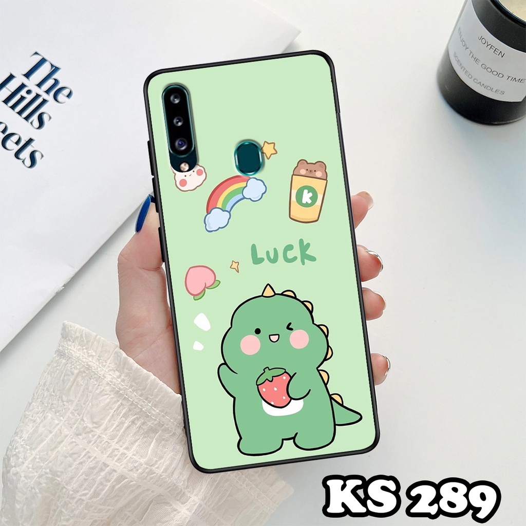 Ốp lưng Samsung A20 - A20s - A30 - A30s - Ốp Samsung in hình khủng long DinoCute - Lưng nhám viền TPU