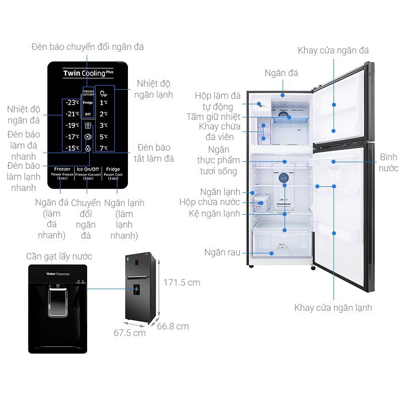 Tủ lạnh Samsung 350 lít RT35K5982BS/SV
