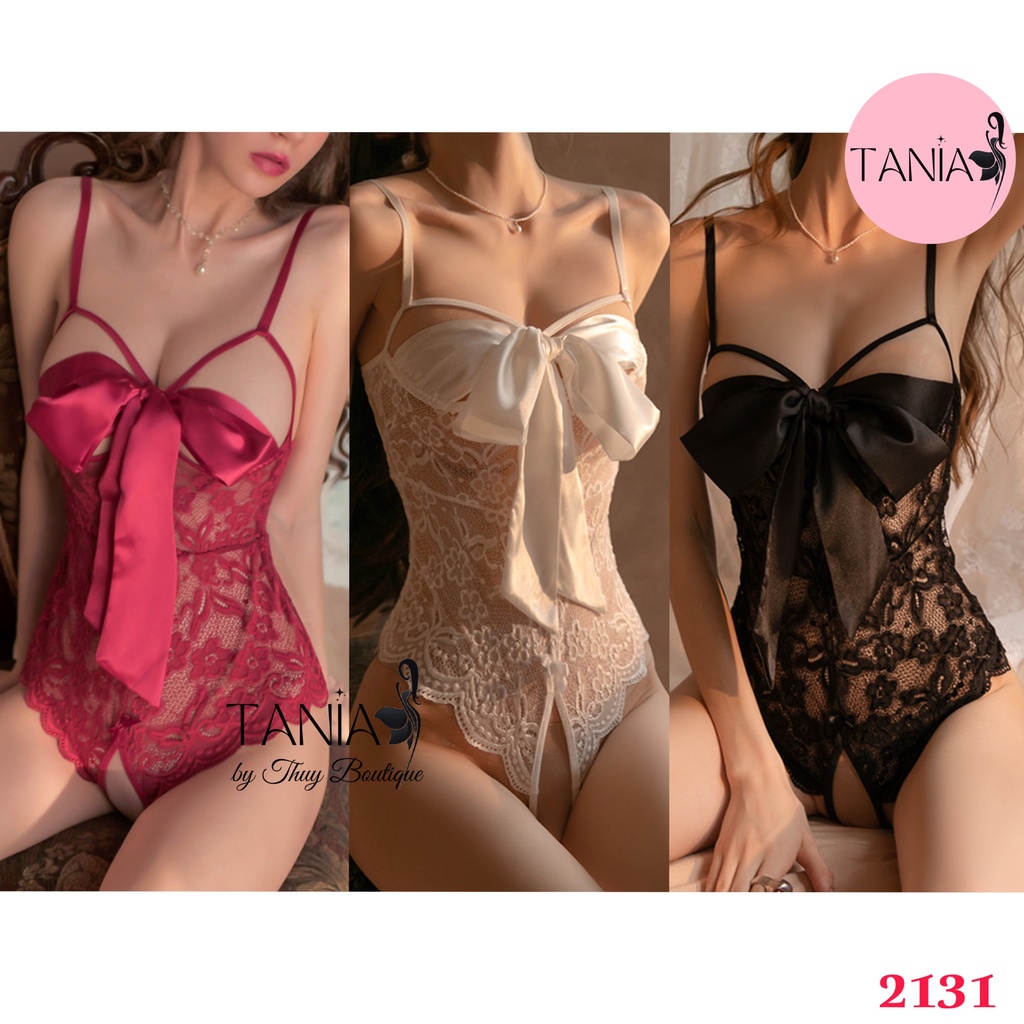 Đồ Ngủ Sexy Nữ Gợi Cảm Xuyên Thấu Hở ngực Jum Thắt Nơ Xẻ Đáy Dễ Thương TANIA 2131 | BigBuy360 - bigbuy360.vn