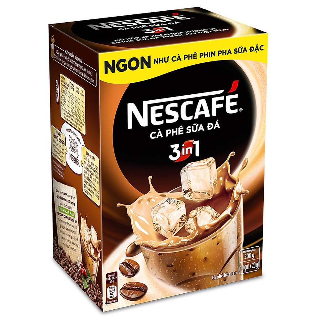 Cà phê sữa đá hòa tan Nescafe 20g*10 gói