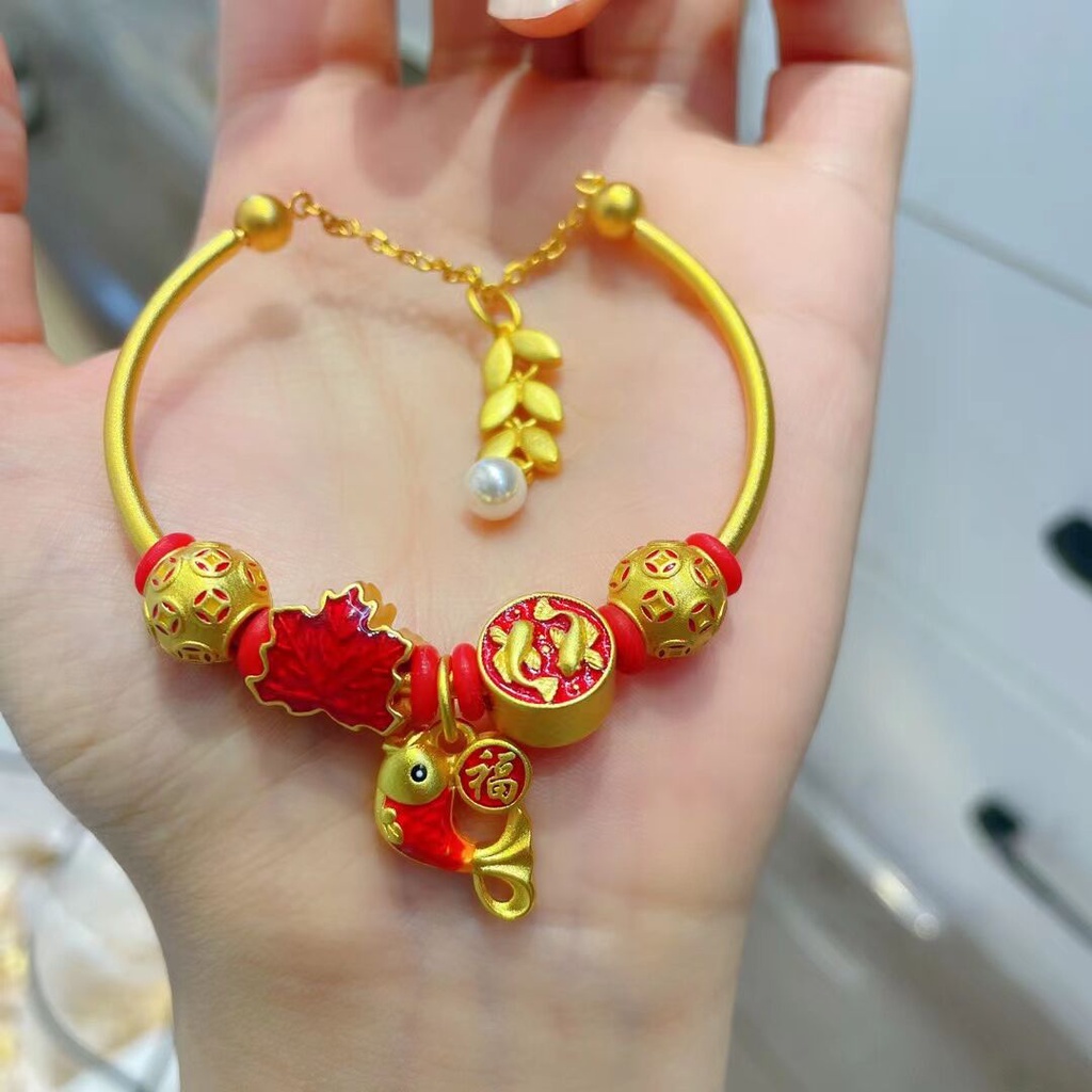 Vòng Đeo Tay Dây Thừng Thép Sợi Thép Tổng Hợp Màu Vàng Đồng Mặt Pharaoh Truyền Thống Hợp Thời Trang Hàn Quốc Sáng Tạo