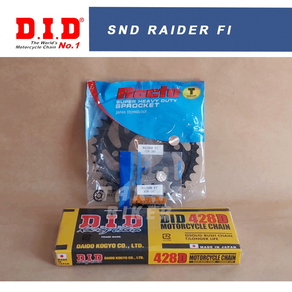 Sên Nhông Đĩa Recto Dùng Cho Xe Raider Fi 428D 130L hàng rời Recto và DID Japan