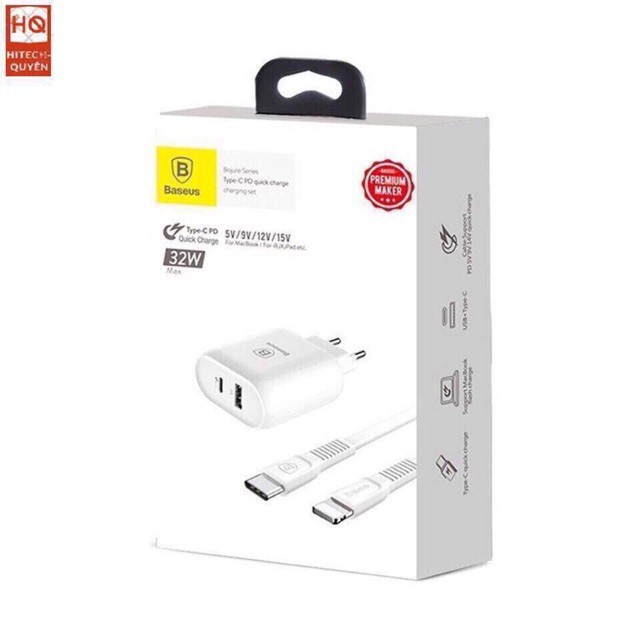 Bộ cáp sạc nhanh iPhone Macbook Baseus Type C PD 3.0 32W