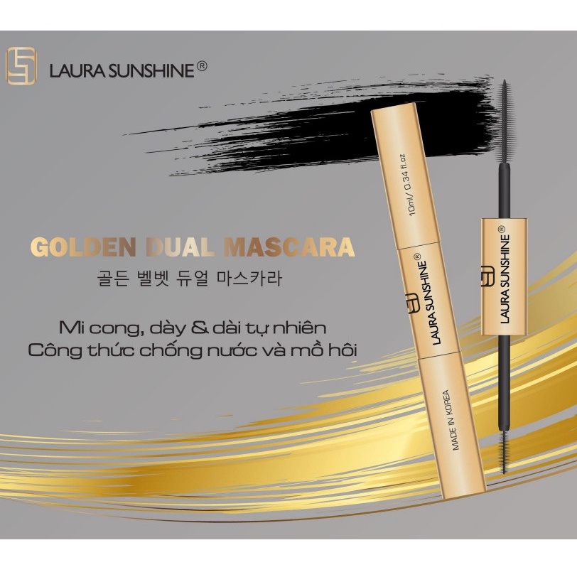 Mascara Nhật Kim Anh Chuốt mi hai đầu làm dày và dài mi - Golden Dual Mascara Laura Sunshine