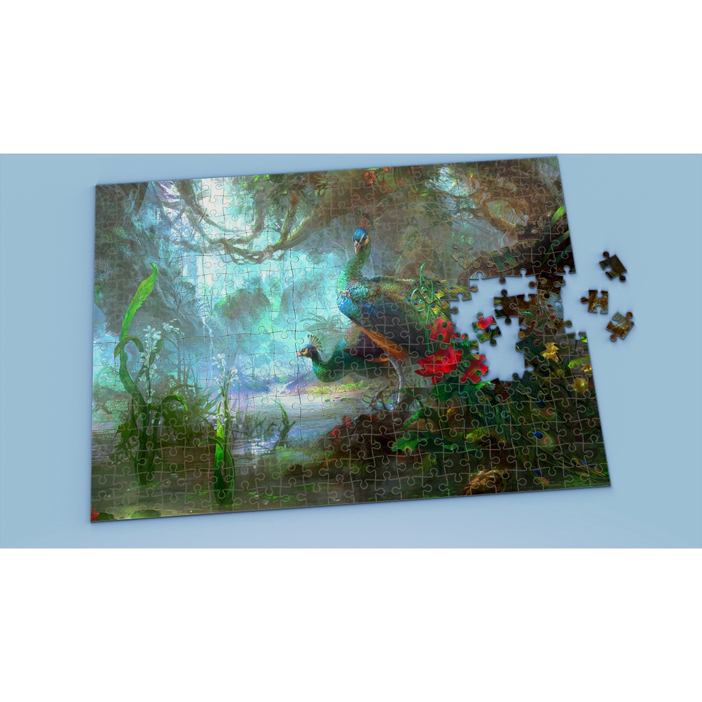 Tranh ghép hình PEACOCK - Mẫu 1 - Nhận in theo yêu cầu