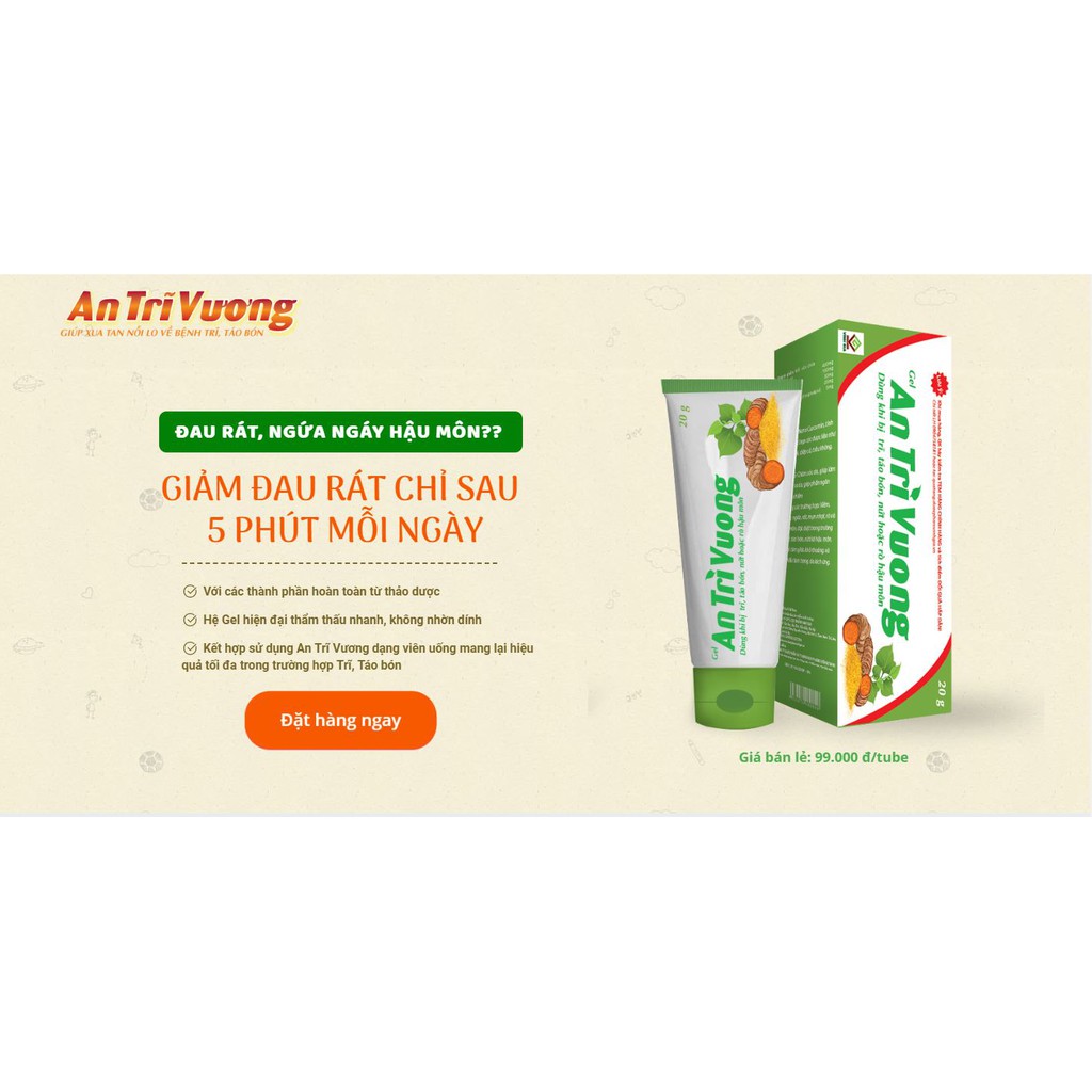 ✅ Gel An Trĩ Vương 20g - Xoa dịu búi trĩ, làm teo trĩ, phòng ngừa bệnh trĩ | BigBuy360 - bigbuy360.vn