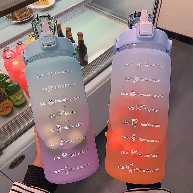 Bình Đựng Nước Uống Chia Vạch Theo Giờ Tiện Lợi 2000ml