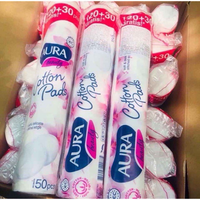 Bông Gòn tẩy trang Aura 150 miếng (Pháp)