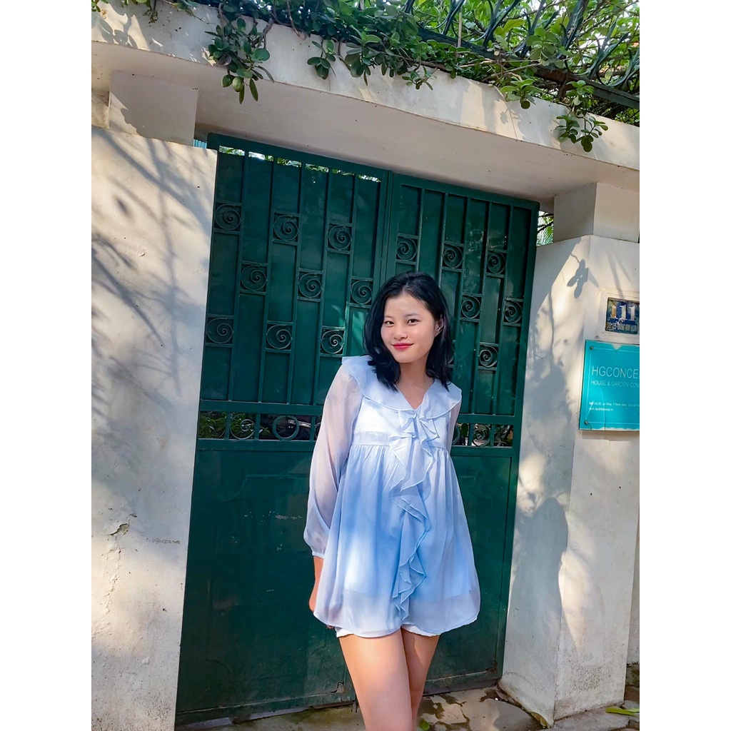 Áo babydoll chất voan lụa tiểu thư