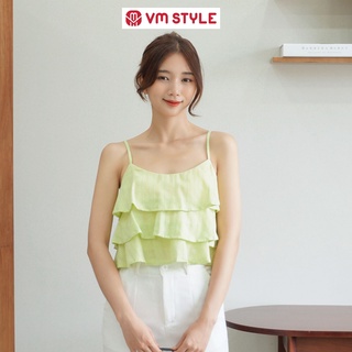 Áo 2 dây croptop VM Shop voan bèo 3 tầng điệu đà thời trang ulzzang Hàn Quốc 17323 22SU052X0601