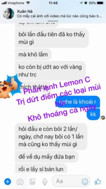 Phấn Lạnh Lemon C ♥đặc trị dứt điểm hôi nách, hôi chân.