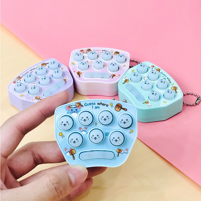 Hàng Có Sẵn Trò Chơi Trí Nhớ Máy Chơi Game Vuốt Mèo Mini Đồ Chơi Khóa Chìa Khóa Mang Theo Chuông