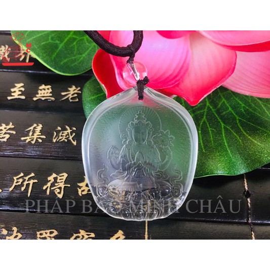 MẶT ĐEO LƯU LY 4.5CM CHƯ PHẬT , BỔN TÔN