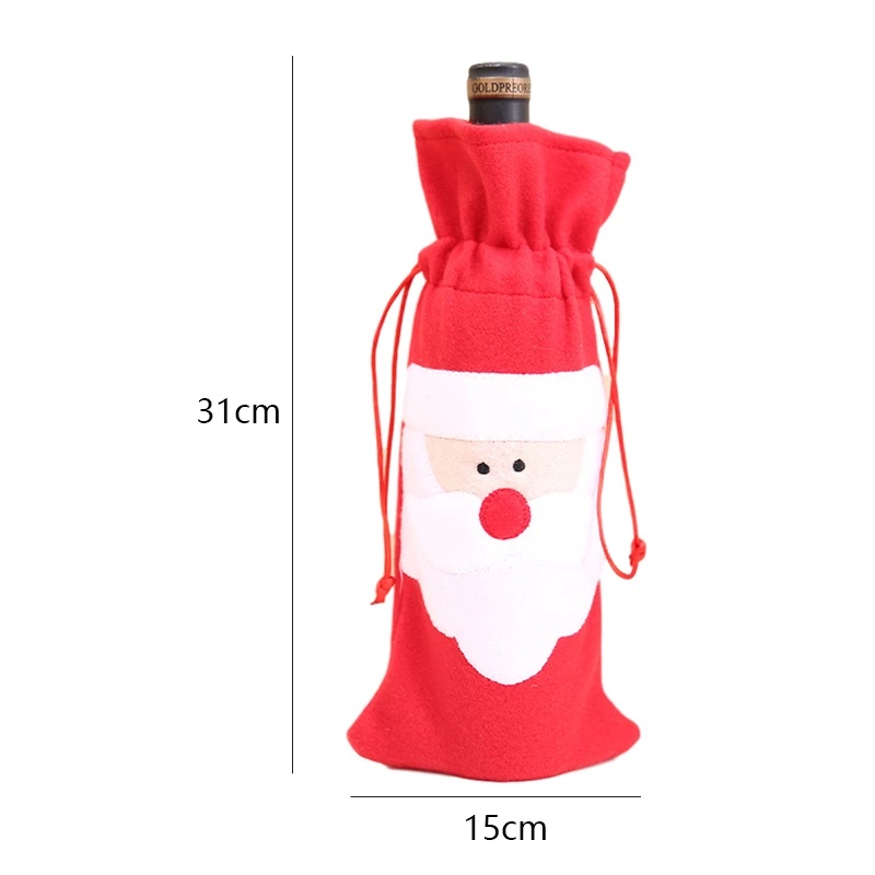 Túi đựng chai rượu vang hình ông già noel dễ thương trang trí lễ giáng sinh