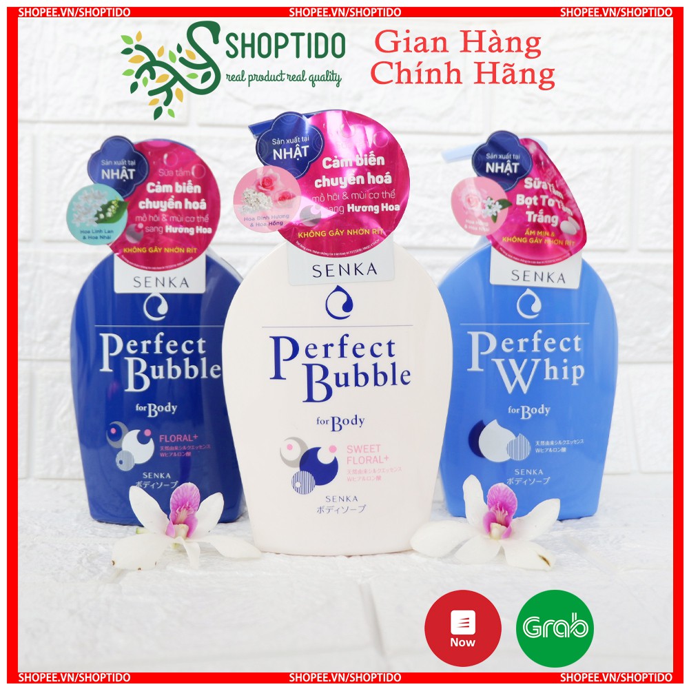 Sữa Tắm Dưỡng Ẩm Senka Perfect Bubble Whip For Body Hương Hoa 500ml NPP Shoptido
