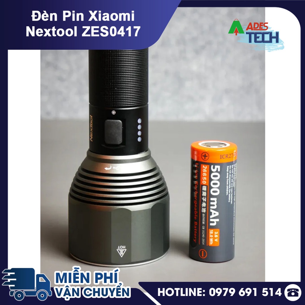 Đèn Pin Xiaomi Nextool Cầm Tay ZES0417 | Đèn Pin Siêu Sáng Chống Nước Hợp Kim Nhôm