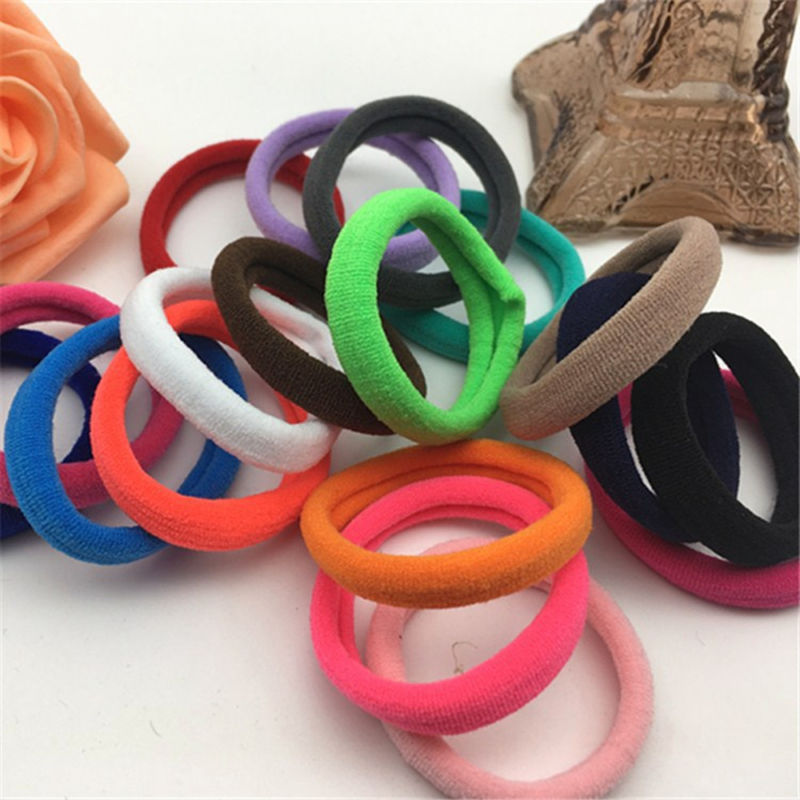 Set 50 dây buộc tóc co giãn màu sắc ngọt ngào thiết kế đơn giản thời trang cho nữ