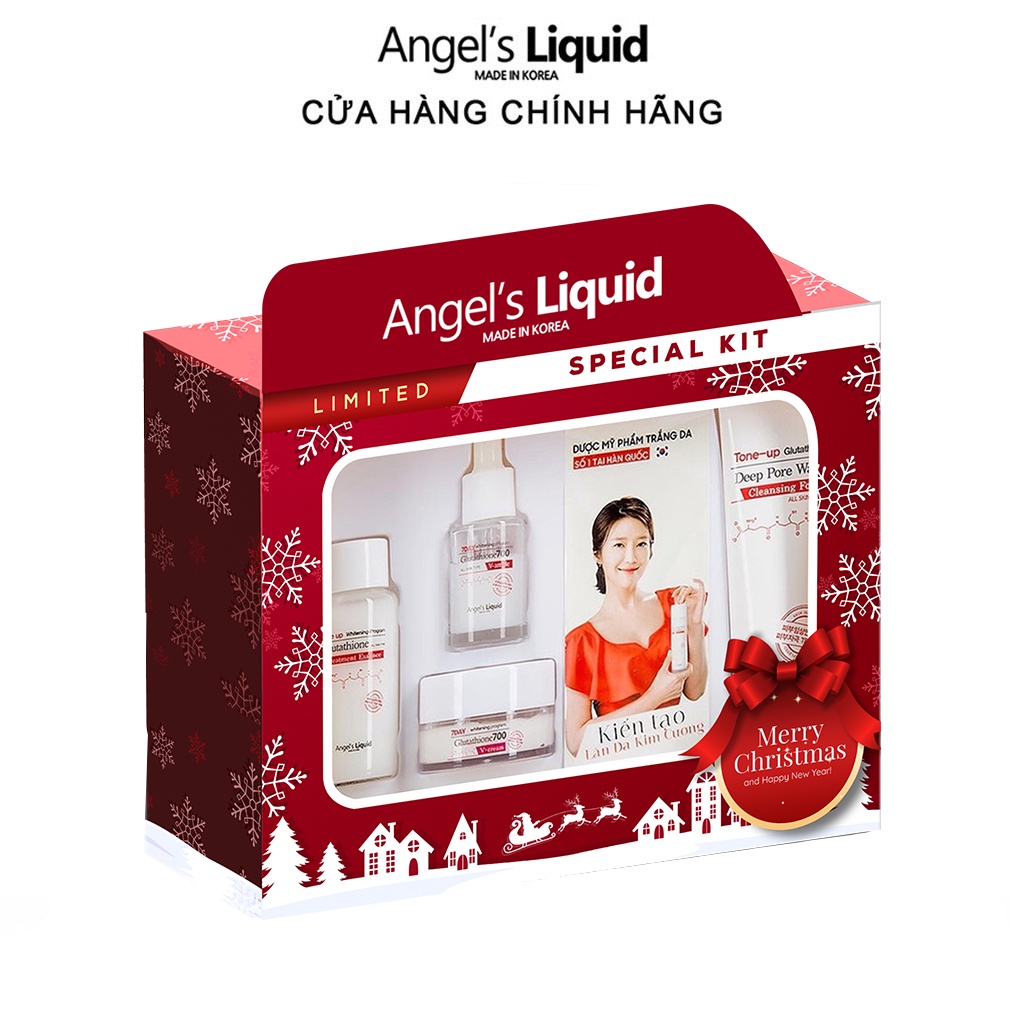 Bộ 4 sản phẩm Angel Liquid Whitening Program Glutathione Special Kit Dưỡng Trắng Da