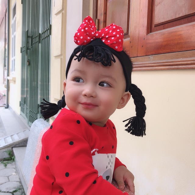 Băng đô tóc giả, turban cho bé BD51 Mimo Baby