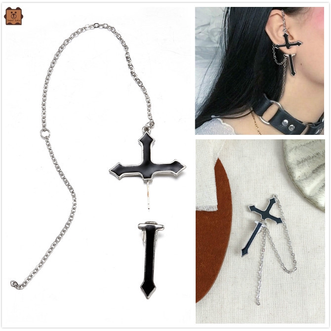 Hoa Tai Dáng Dài Hình Thánh Giá Phong Cách Gothic Thời Trang 1 Cái