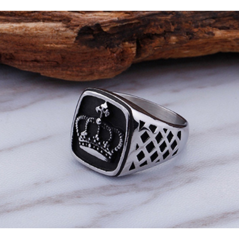 Nhẫn Kim Loại Hình Vương Miện Phong Cách Vintage Cho Nam