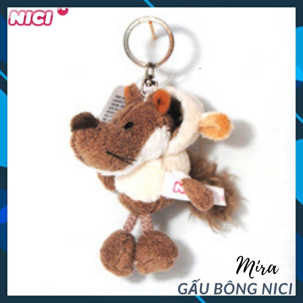Móc Khóa Gấu Bông Mini - Hình CON SÓI Đeo Cặp, Treo Balo Thương hiệu NICI Quà Sinh Nhật Cho Nữ 10cm MIRA-GB28004