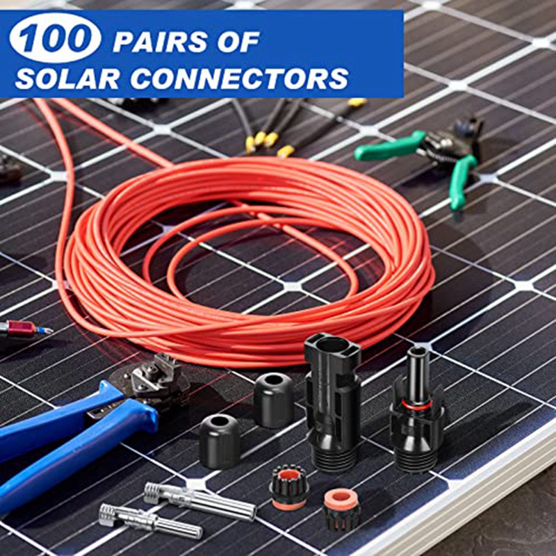 Bộ 50 Cặp Đầu Nối Dây Cáp Tấm Pin Năng Lượng Mặt Trời Chống Nước IP67