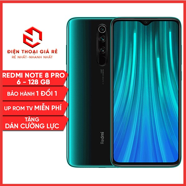 Điện thoại Xiaomi Redmi Note 8 Pro-RAM 6-64GB, 6-128GB -[Giá rẻ, BH trong 3th-Tặng DCL]