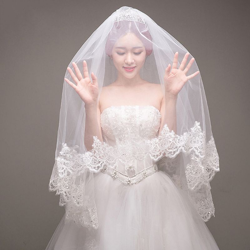 Mạng Che Mặt 2 Lớp Đính Kim Sa Lấp Lánh Cho Nữ
