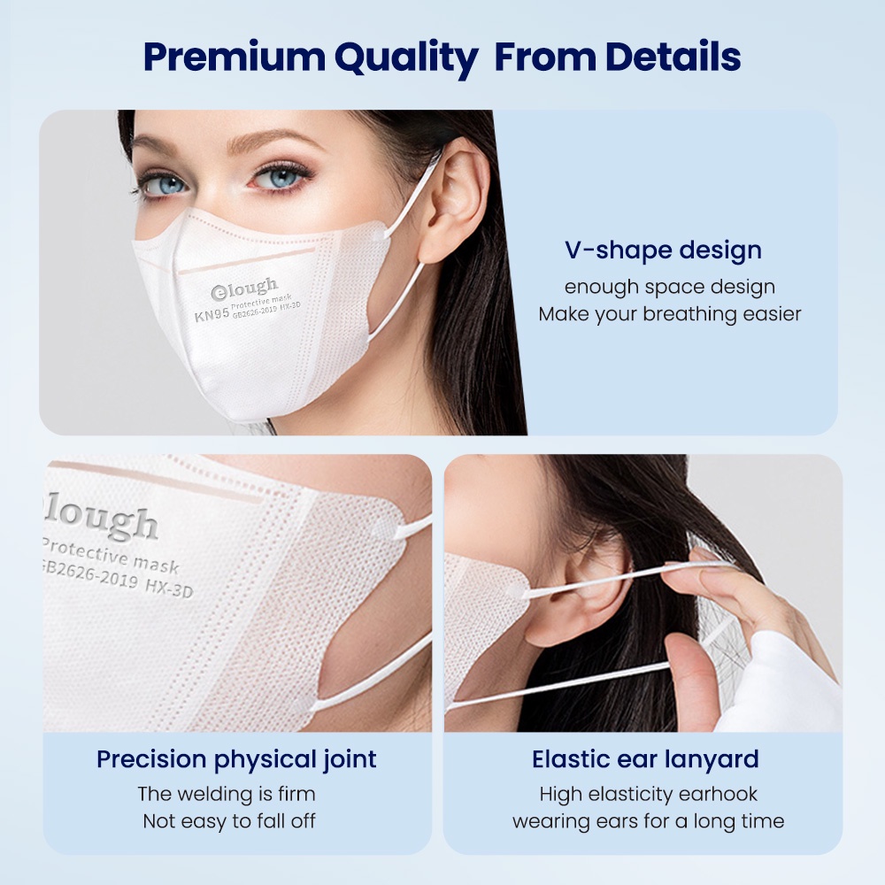Set 10 Khẩu Trang 3D KN95 FFP2 Ce 4 Lớp Dành Cho Người Lớn