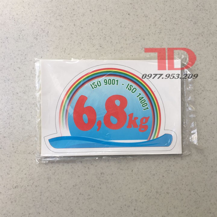 Combo 10 Tem dán trang trí Máy Giặt loại 6.8KG