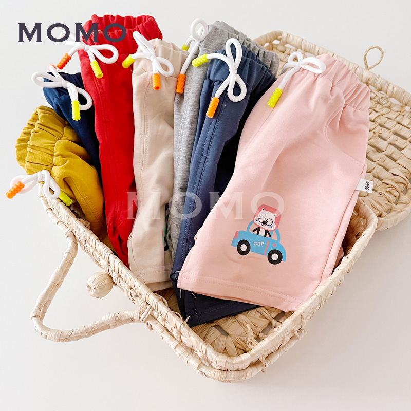 Quần Short Chất Liệu Vải Cotton Mỏng Hoạ Tiết Hoạt Hình Cho Bé 1-9 Tuổi