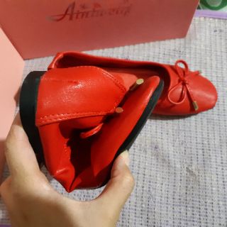 giày búp bê nơ chất da mềm