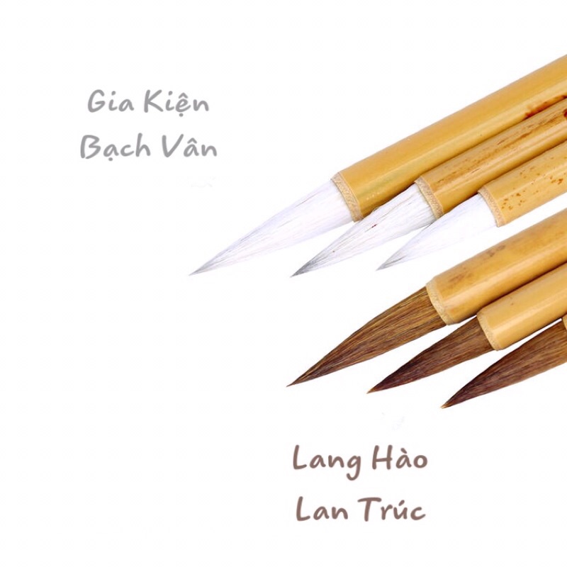 [Michi Art Store] Lang Hào Lan Trúc - Bút lông vẽ màu nước thủy mặc, cọ thư pháp lông thú, bồi giấy phong cảnh