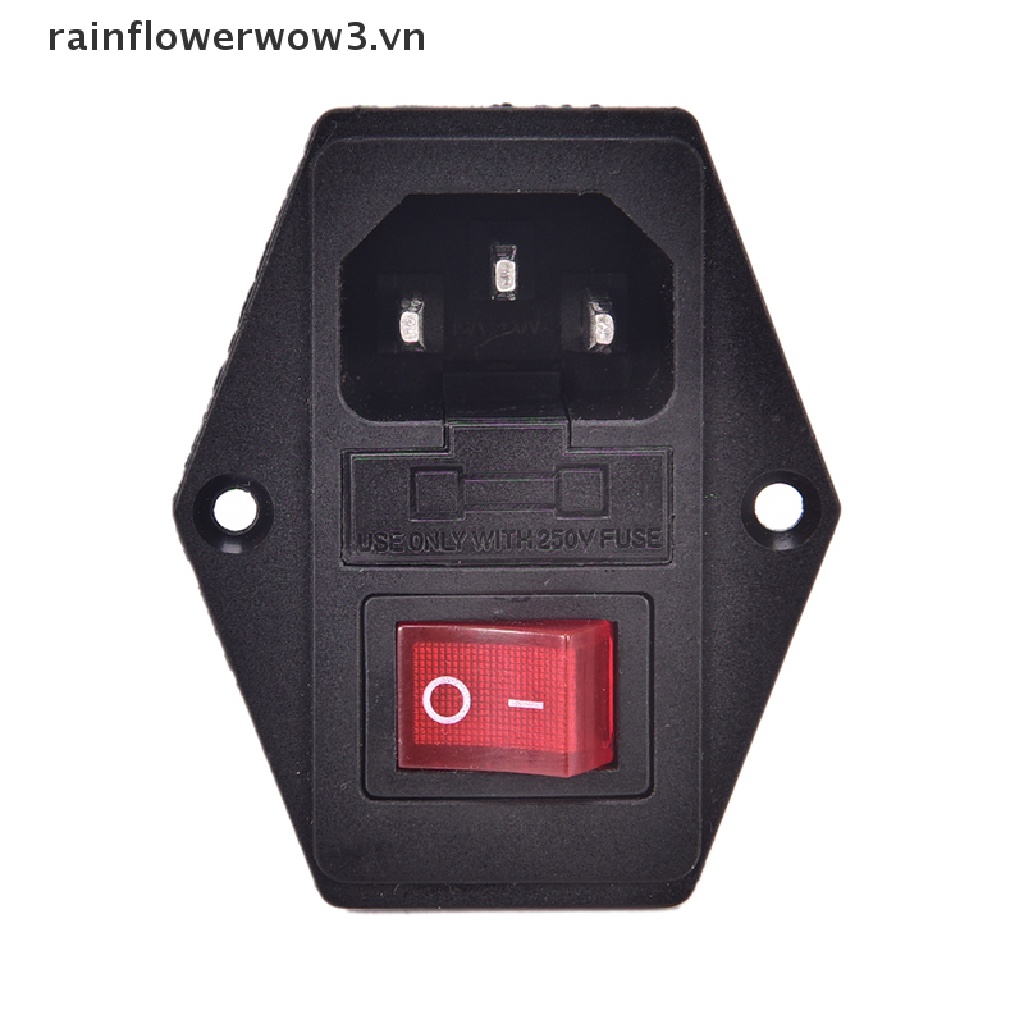 Ổ Cắm Điện 3 Chấu Ac Với Công Tắc Cầu Chì 10A 250V 3Pin (Mới) Hộp 3 Pin Ac Inlet