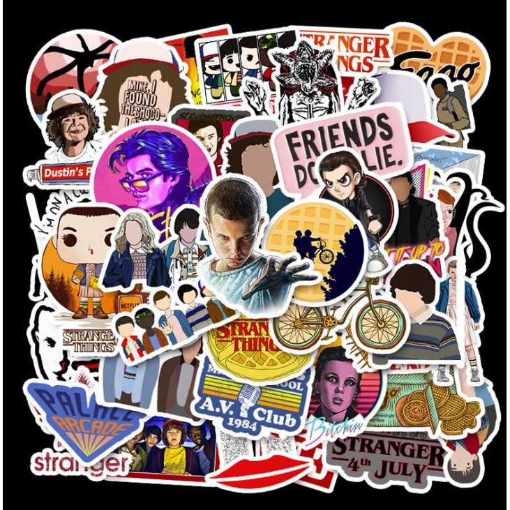 Sticker STRANGER THINGS nhựa PVC không thấm nước, dán nón bảo hiểm, laptop, điện thoại, Vali, xe, Cực COOL #98